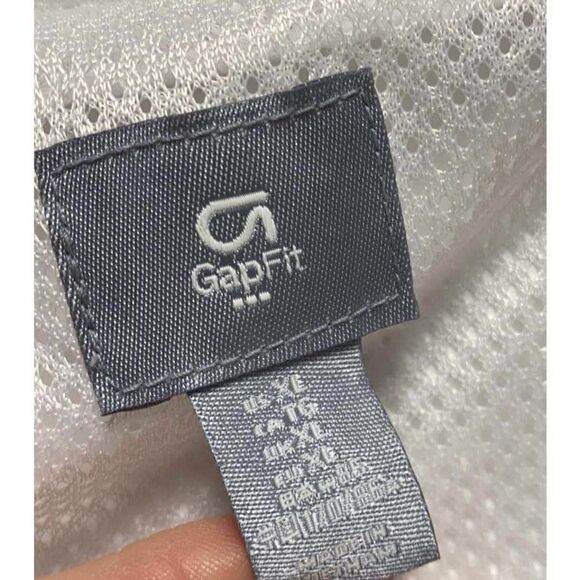 Gap Fit White Hooded Windbreaker Jacket Size XL - Picture 3 of 5